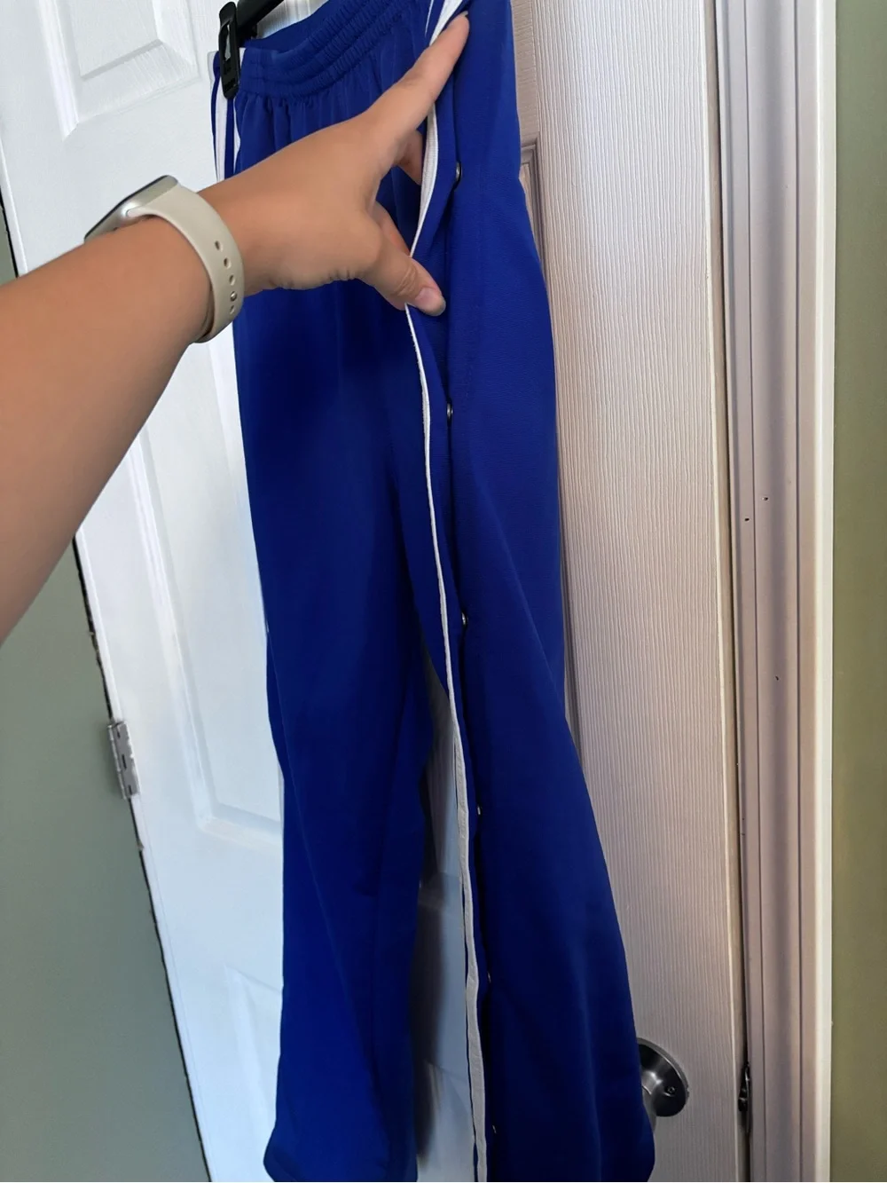 adidas Blue Athletic Track Pants with White Logo
